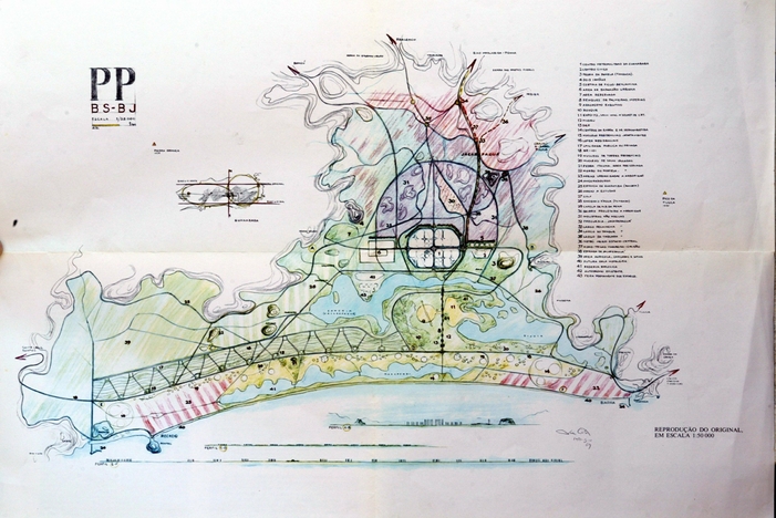 plano-piloto-barra Mapa da Barra da Tijuca feito por Lúcio Costa para o Plano Piloto da Baixada de Jacarepaguá