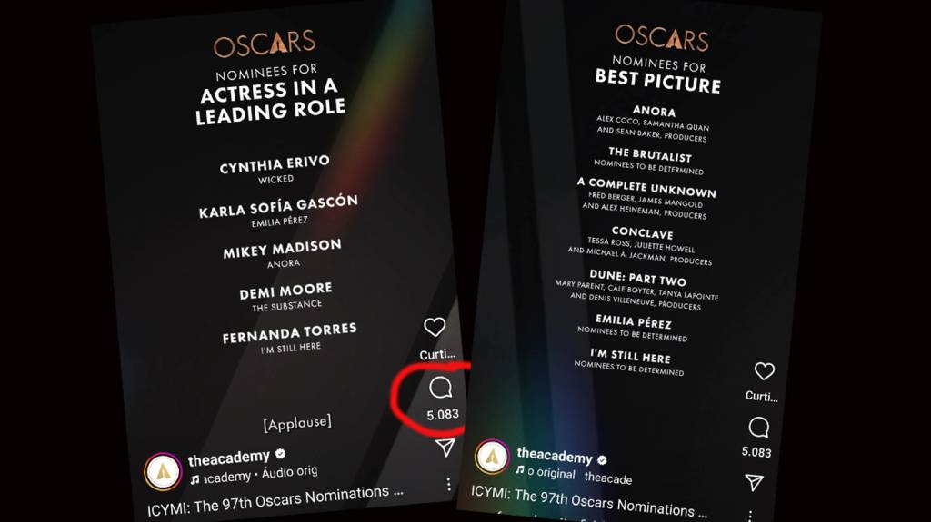 Brasileiros invadem perfil da academia do Oscar em engajamento coletivo