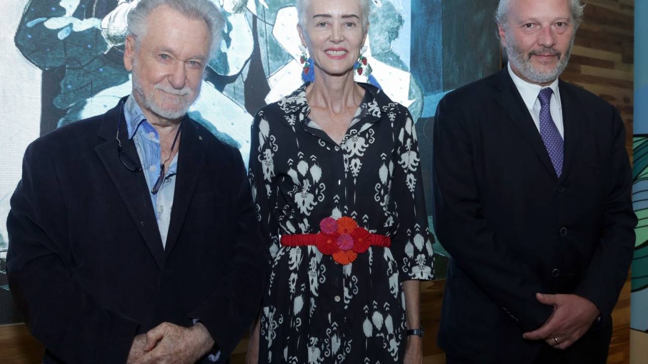 João Candido Portinari, Josefina Durini e Massimiliano Iacchini, cônsul da Itália no Rio