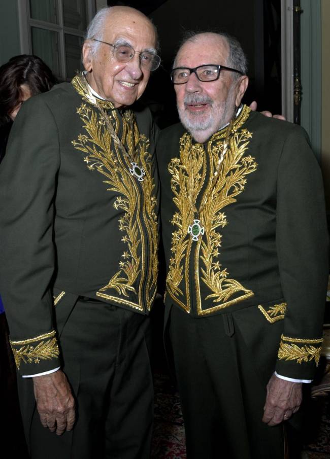 Zuenir Ventura e Cacá Diegues, na posse de Cacá, em 2019
