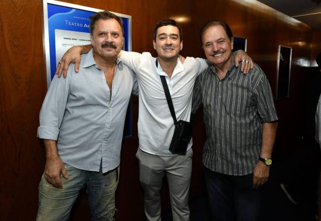 O diretor Victor Garcia Peralta com os atores Marcos Veras e Norival Rizzo