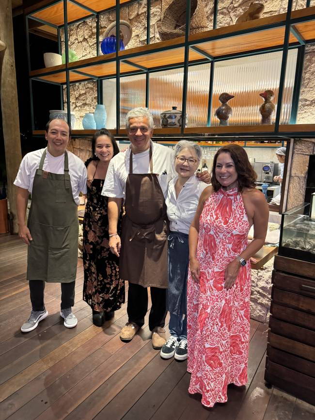 Renata Araújo, Fernando Pavan e chefs convidados, no Nannai
