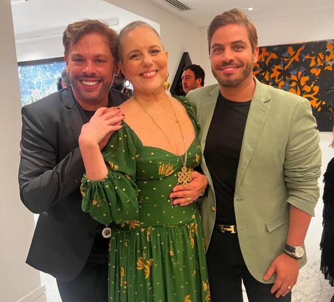 Marcia Dsitzer entre Bruno Chateaubriand e Diogo Bocca