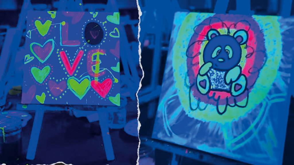 Neon Brush Kids convida adultos e crianças a pintar no (quase) escuro