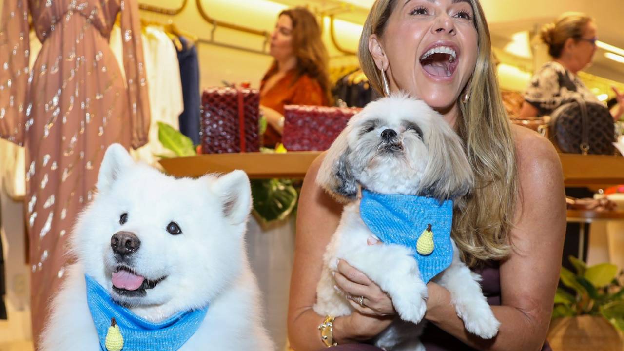 Juliana Erthal com seus filhos Gucci e Zegna