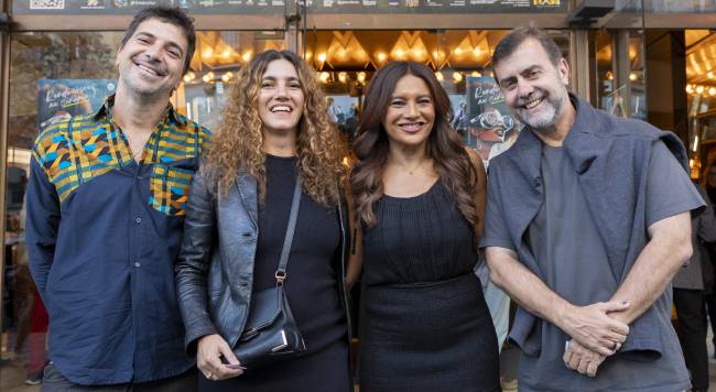 O diretor de fotografia Pablo Baião (marido Dira Paes), a produtura de cinema Antonia Pellegrino, Dira Paes e Marcelo Freixo, presidente da Embratur