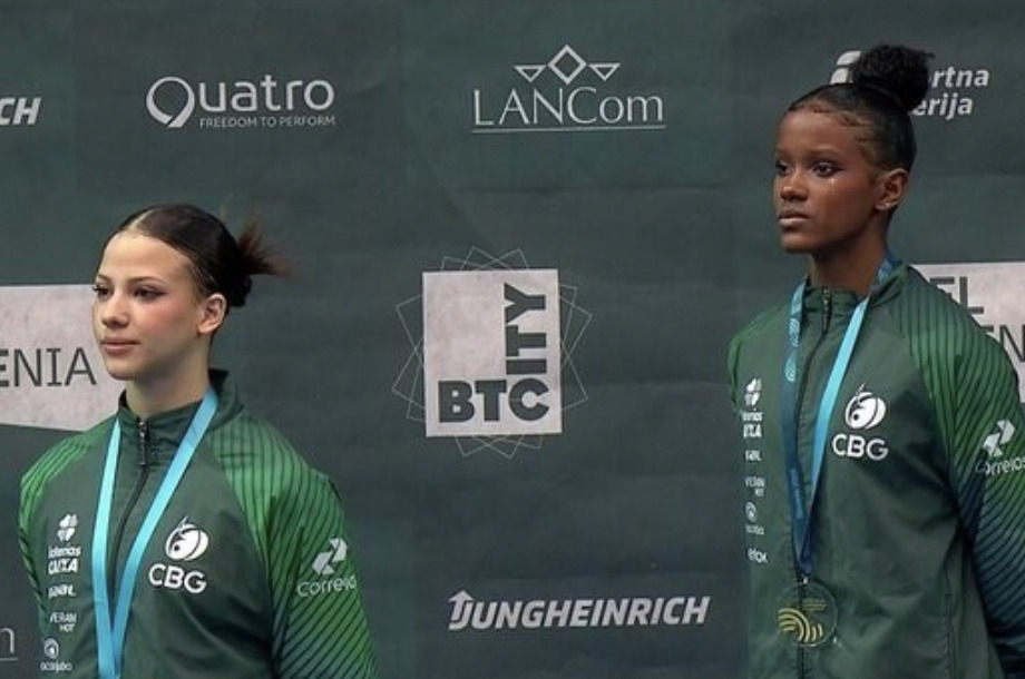 Dupla brasileira: leva medalha de ouro e prata na Copa do Mundo de Ginástica na Eslovênia