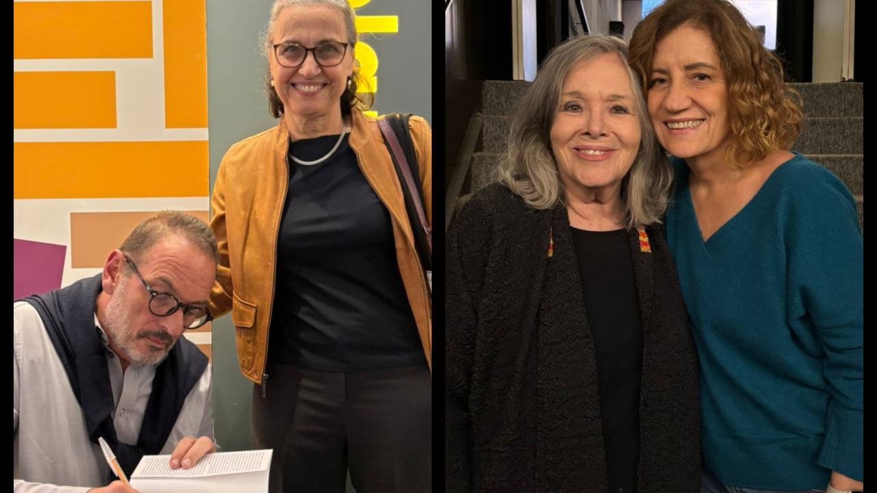 Luiz Schwarcz e a agente literária Lucia Ryff; Rosiska Darcy e Miriam Leitão