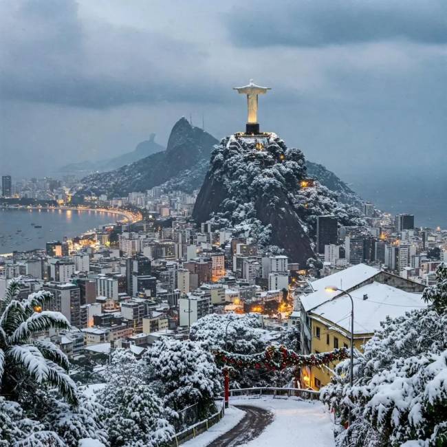 rio com neve