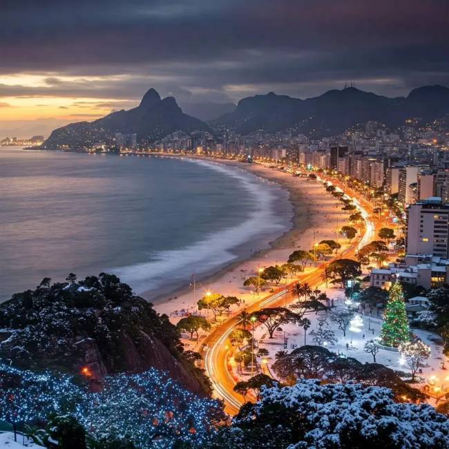 O cenário do Rio se nevassse