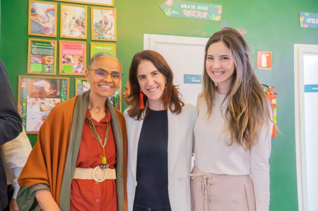 Marina Silva com Aniela e Giulia Jordan