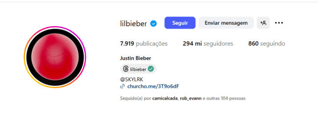 Captura de tela 2025-06-26 183515 Perfil de Justin Bieber no instagram