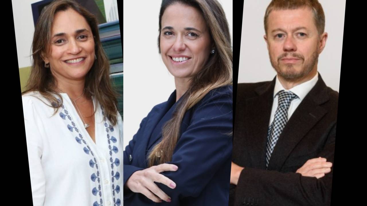 (por ordem alfabética, os novos conselheiros da Ameav) Gaby Indio da Costa, Julia Dias Leite e Paulo Vieira