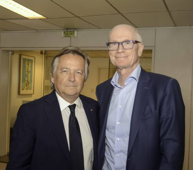 Patrick Sabatier e o novo presidente da Câmara de Comércio França-Brasil, Jean Michel Lang