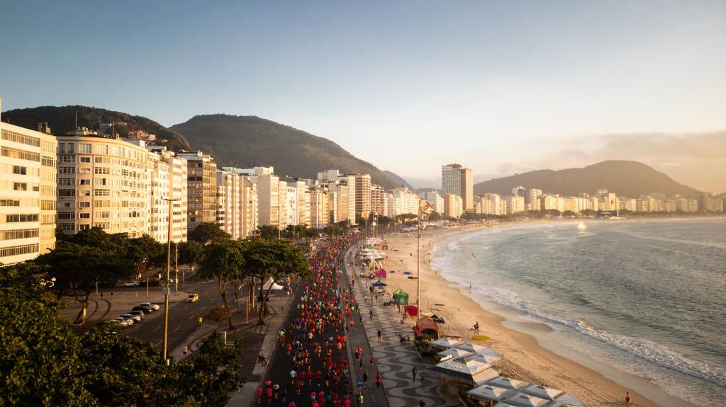 A curva da praia de Copacabana ao Leme A curva da praia de Copacabana ao Leme