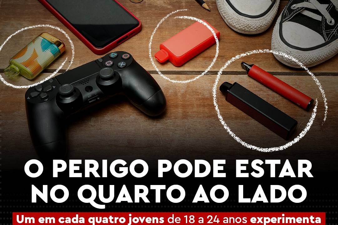 Mesmo proibido em nosso país, o cigarro eletrônico ou “vape” continua a ser popular entre os mais jovens.