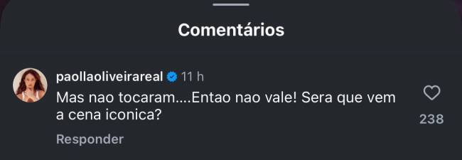 Paolla Oliveira responde críticas da cena do mambo em Vale Tudo