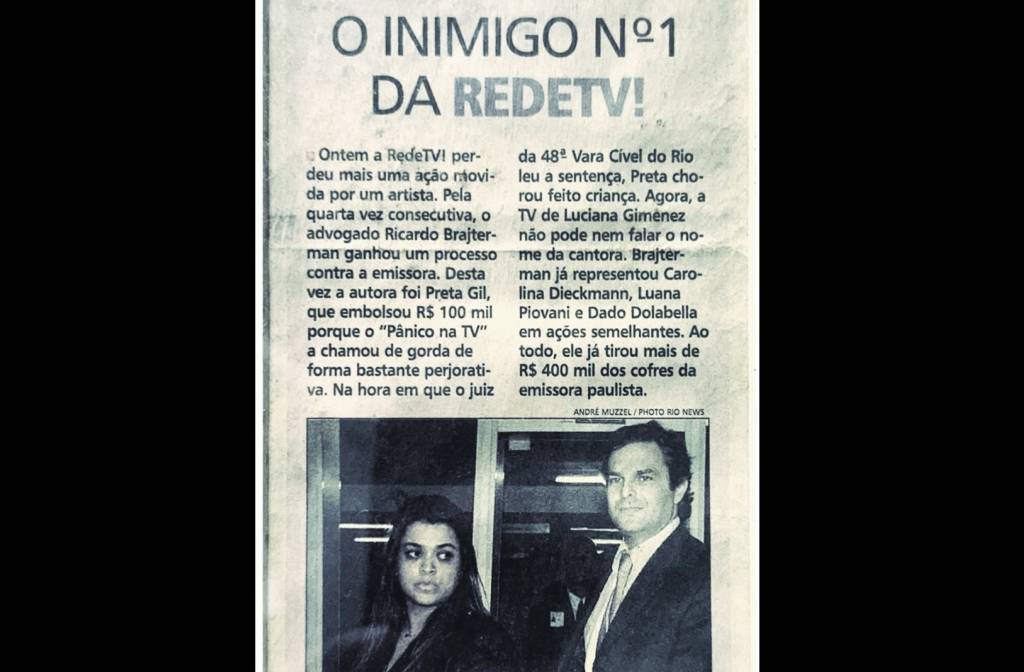 A surpresa de advogado de Preta Gil com repercussão de caso de gordofobia