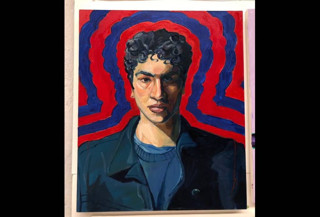 Mano Wladimir, filho de Marisa Monte, em autorretrato para coletiva