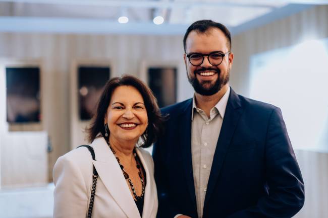 A empresária Iole Mendonça e o secretário municpal de Cultura Lucas Padilha