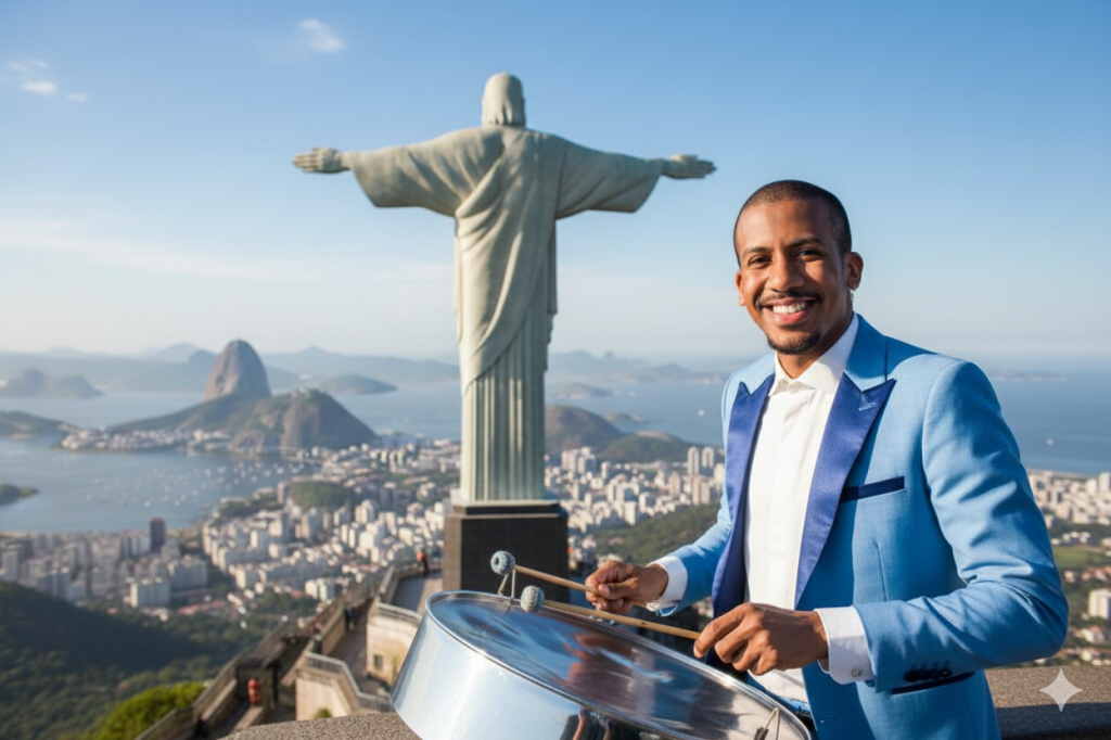 Tambor metálico no Cristo: o amanhecer carioca com trilha caribenha