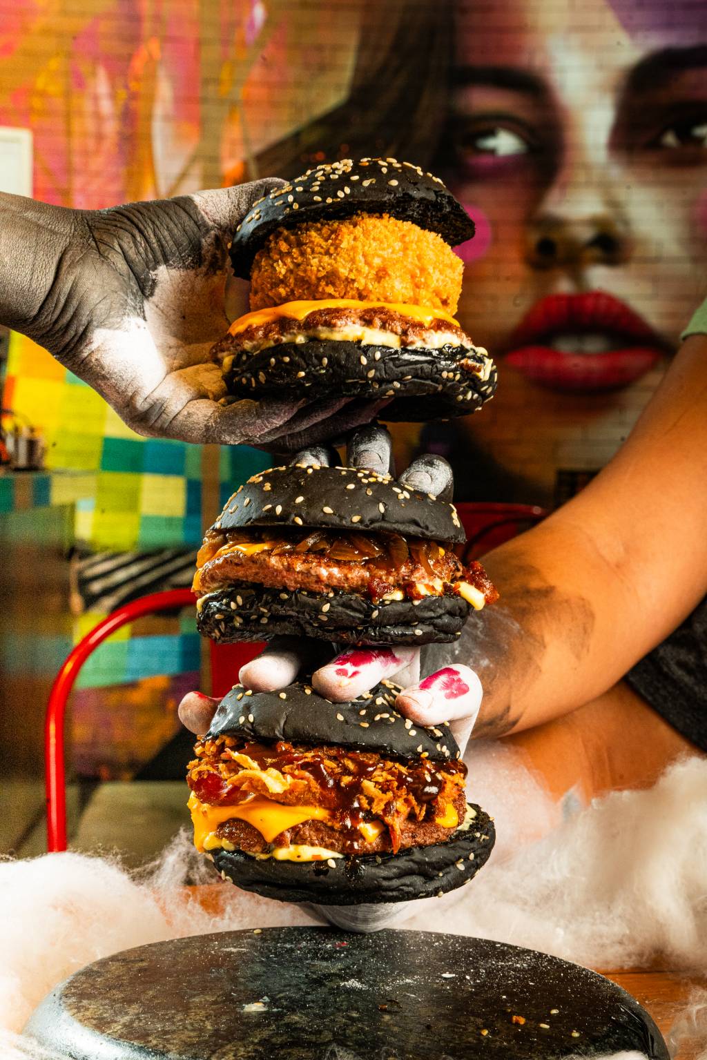 Halloween Usina Burger 3 Pão especial de halloween