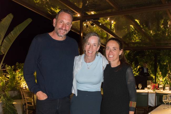 Alessandro Lombardi, Annette Killmer (chefe da Representação do Banco Interamericano de Desenvolvimento no Brasil) e Julia Dias Leite
