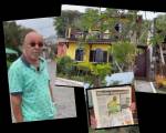 O corretor de imóveis Beto, a casa onde morou Ângela Diniz (foto atual) e a manchete do Perú Molhado