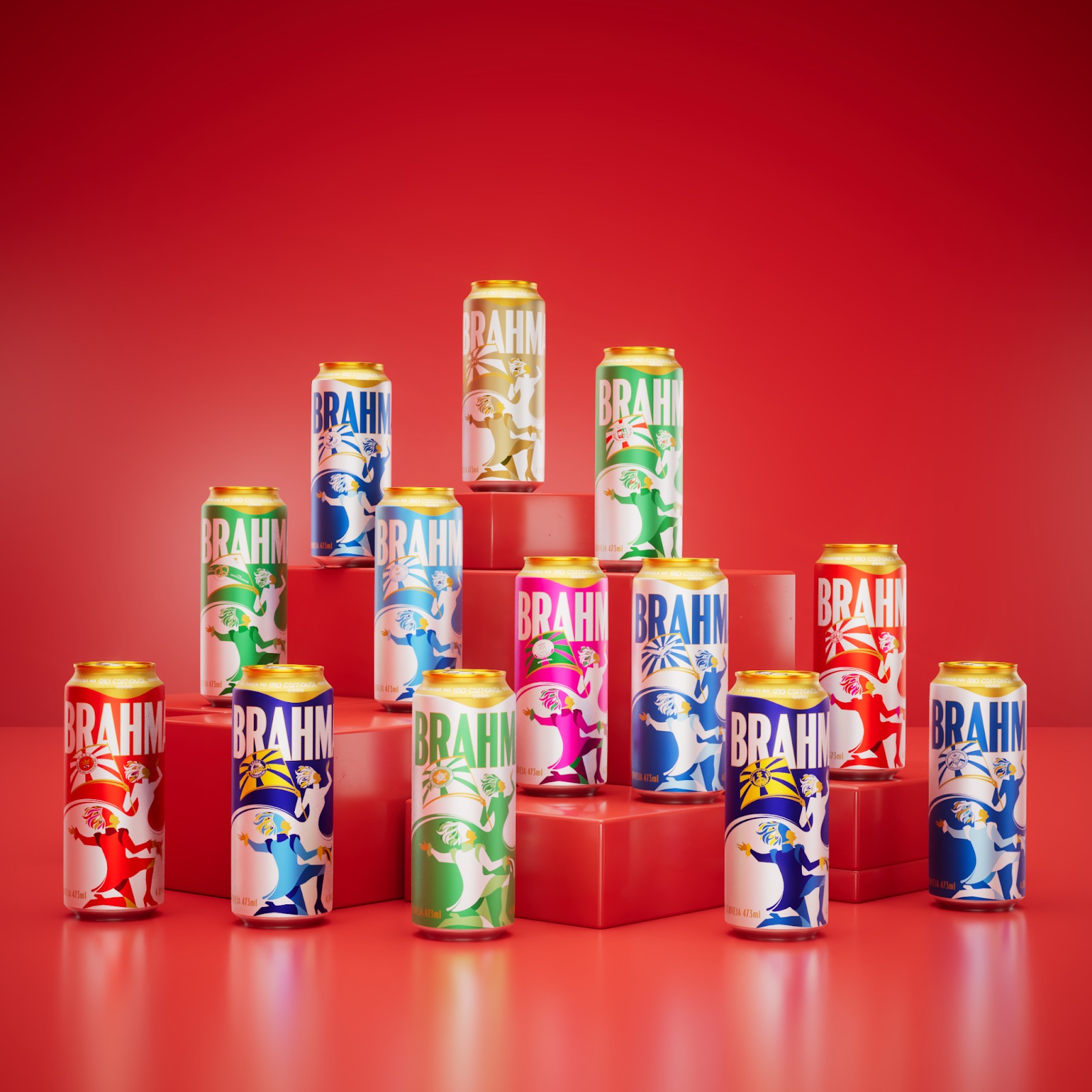 Mestre-Sala e Porta-Bandeira são homenageados em latas de cerveja