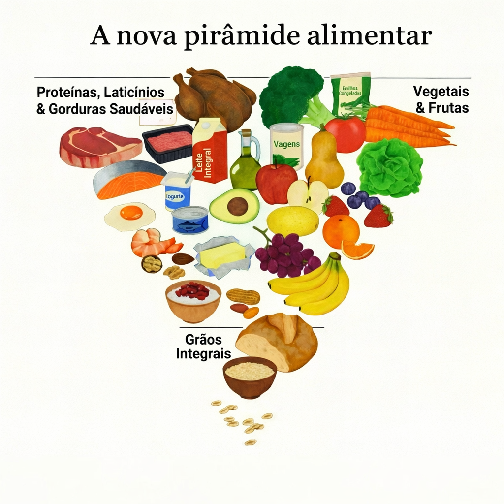 A nova pirâmide alimentar: EUA anuciam o colapso de um mito nutricional