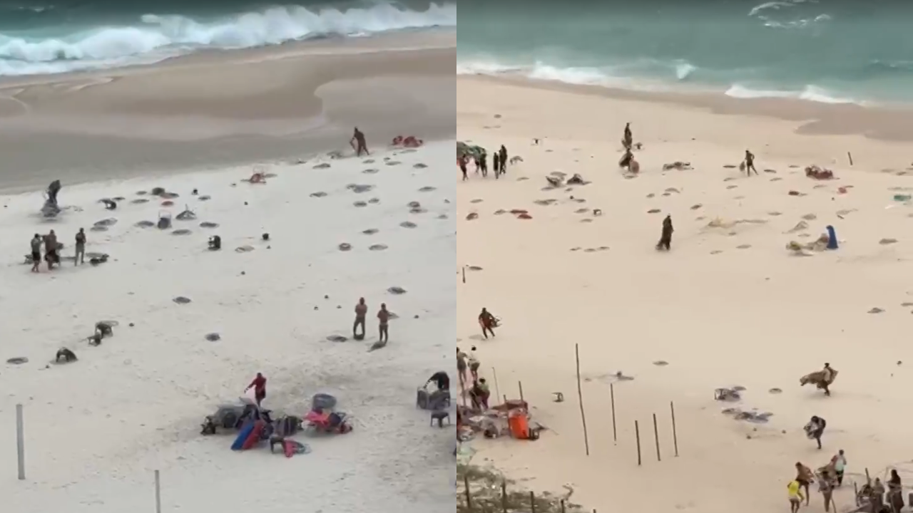 Ventos de 90 quilômetros por hora “expulsam” banhistas da Praia de Ipanema