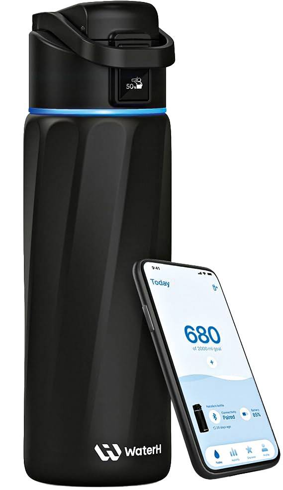 R$ 386,74 Garrafa de &aacute;gua inteligente. WaterH, amazon.com.br