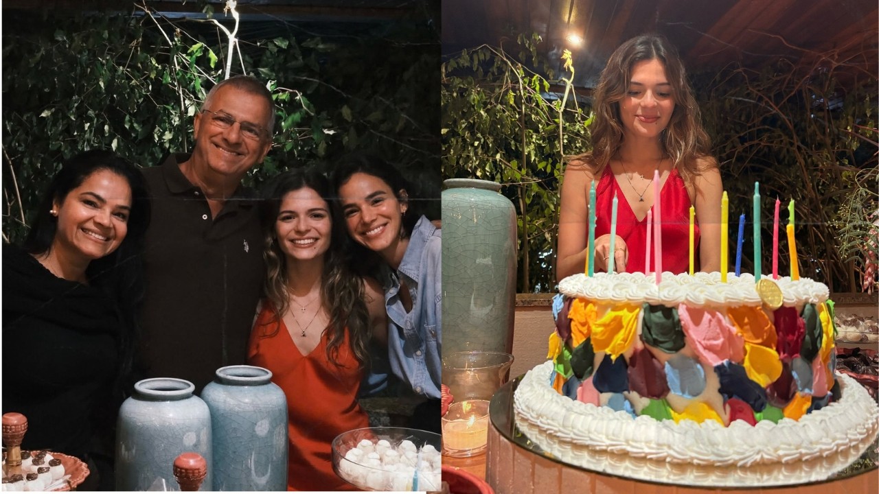 Em família: a rara foto de Bruna Marquezine com os pais e a irmã