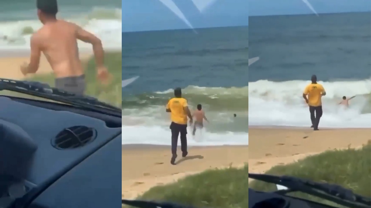 Vendedor de laranjas salva criança no mar em Rio das Ostras. Veja o vídeo
